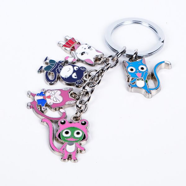 

new fairy tail hubby natsu dragion metal keychain keyring 5 pendant zinc alloy key ring backpack pendant costume kid's gift, Silver
