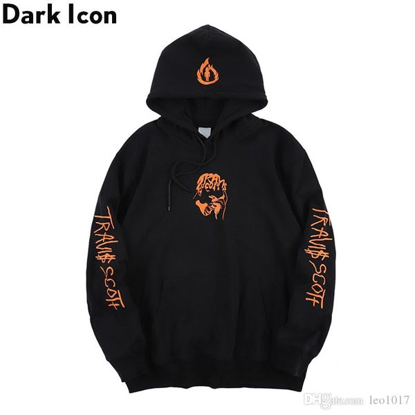 

dark icon printed hip hop hoodie men terry material cotton streetwear men's hoodies pullover hooded men