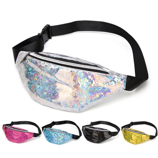 

multicolored sequin waist bag pvc casual fashionable bag