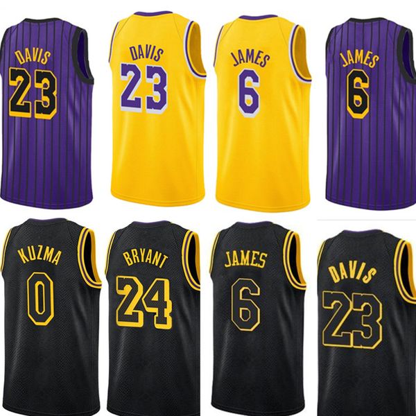 

2019 new ba ketball jer ey 23 anthony 0 kyle 6 lebron yellow purple white black all titched