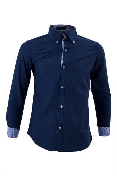 

fashion mens luxury long sleeve casual slim fit stylish dress shirts - dark blue, White;black