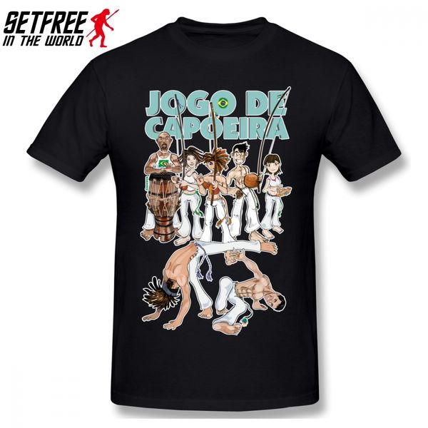 

jogo de capoeira men t shirt drop shipping funko pop 4xl 5xl 6xl cotton crewneck short sleeve custom t shirt men, White;black