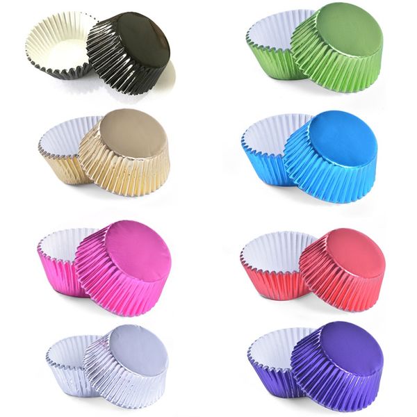 

100pcs egg tart molds aluminum cupcake mold thickened reusable cake cookie mold tin kitchen baking tool baking cups