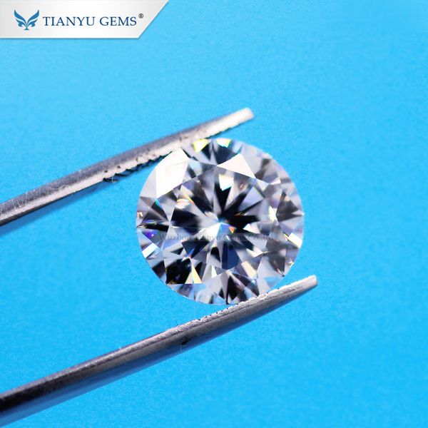 

tianyu gemstone fine jewelry accessories colorless def vvs 0.8carat white round loose moissanite stone, Black