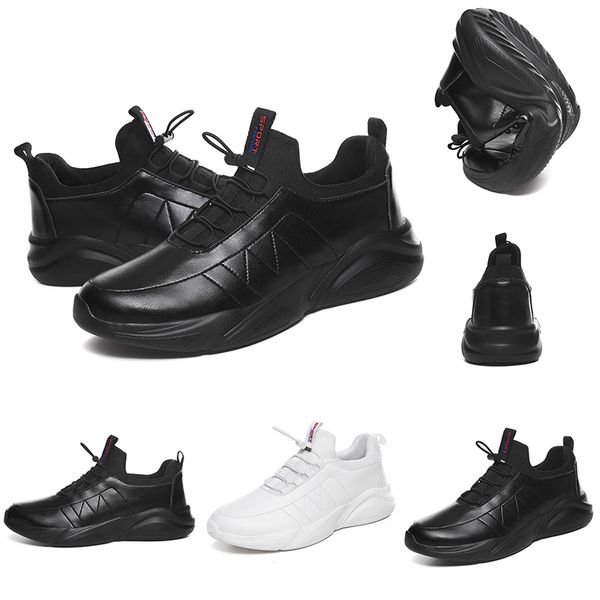 

leahter designer running shoes for men women triple black white leather platform sports sneakers mens trainers homemade brand made in china, White;red