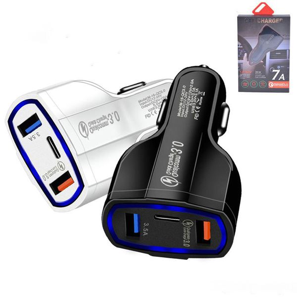 

qc3.0 dual usb car charger 2 port charger double usb plug universal charging adapter type c fast charger quick charging cellphone