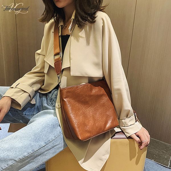 

female bag 2020 new bucket bag messenger bag large capacity fashion pu leather shoulder crossbody bags for women