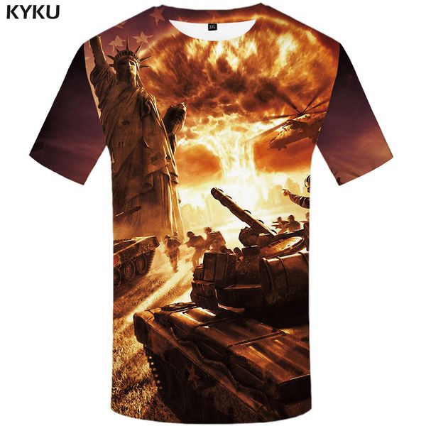 

funny t shirts statue of liberty t shirt men war anime clothes flame tshirt printed tshirts casual character shirt prin, White;black