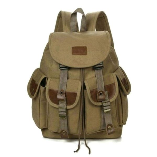 

fashion rucksack canvas drawstring backpack school bag casual college day a69c