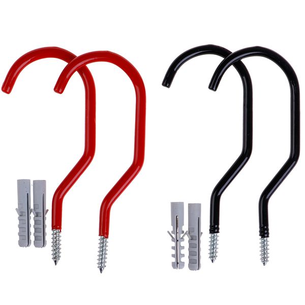 

2pcs red black bike wall mount stand holder bicycle storage hooks cycle hanger brackets pet supplies home garden