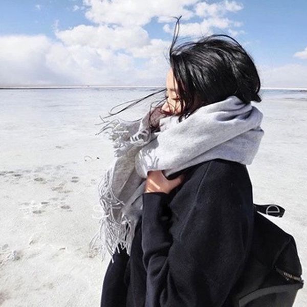 

2019 women long winter wool blend soft warm scarf wrap shawl scarf