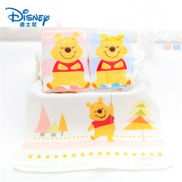 

cartoon absorbent face wash towel 100% cotton children's handkerchief hand towel cute the pooh style pink blue