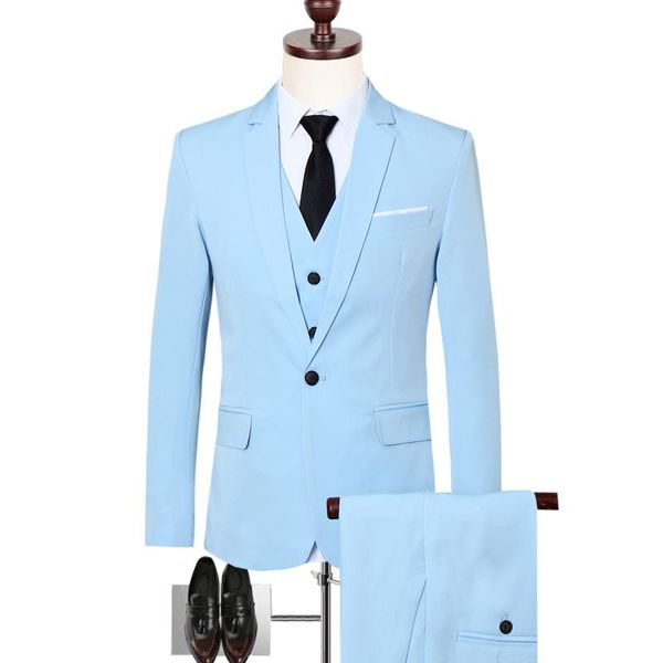 

мужские костюмы жених свадебное платье стильный сплошной цвет тонкий бизнес платье высокое качество костюмы 3 шт костюм (костюм+брюки+жилет, White;black