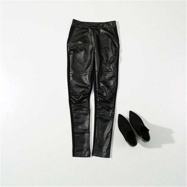 

2020 women new real genuine sheep leather pants c16, Black;white