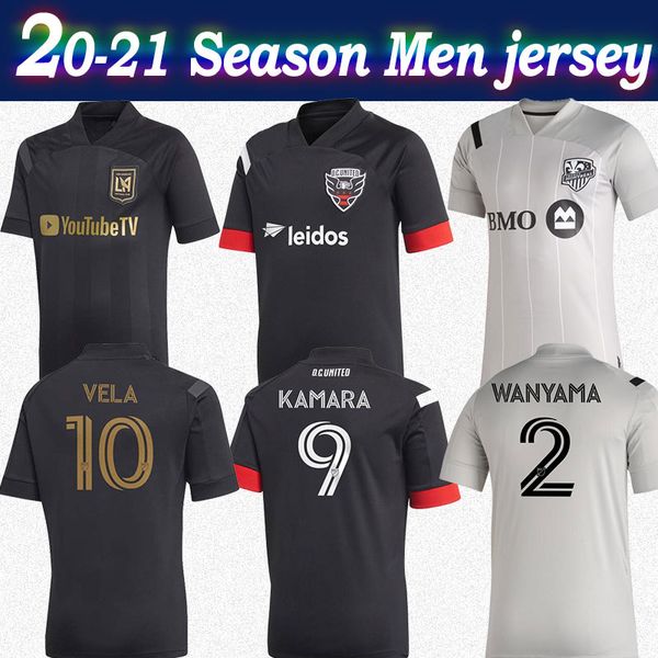 

mls 20-21 lafc #10 vela soccer jersey 2020 men dc united #9 kamara black soccer shirt montreal impact #2 wanyama customized football shirt, Black;yellow