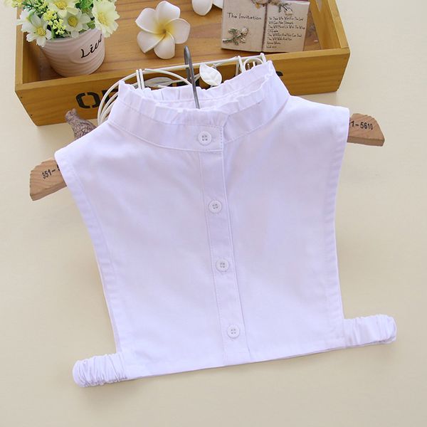 

ysmile y kids solid stand collar fake collar white shirt blouse remove detachable boys girls decoration, Black;gray