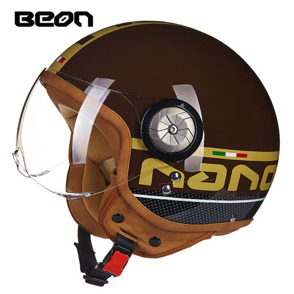 

motorcycle vintage helmet motorbike motocross jet casco capacete open face 3/4 half helmet headgear beon b110 visor