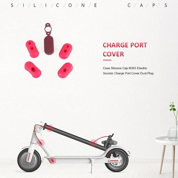 

4pcs case silicone cap m365 electric scooter charge port cover dust plug outdoor electric scooter bike parts riding accessories