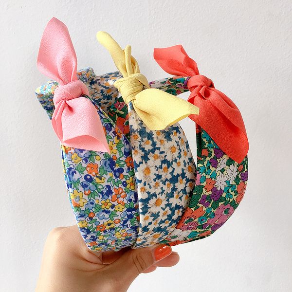 

корея стиль cute simple girl ободки nordic малый цветочный цветы цвет ушные hairbands для моды дети аксессуары для волос, Slivery;white
