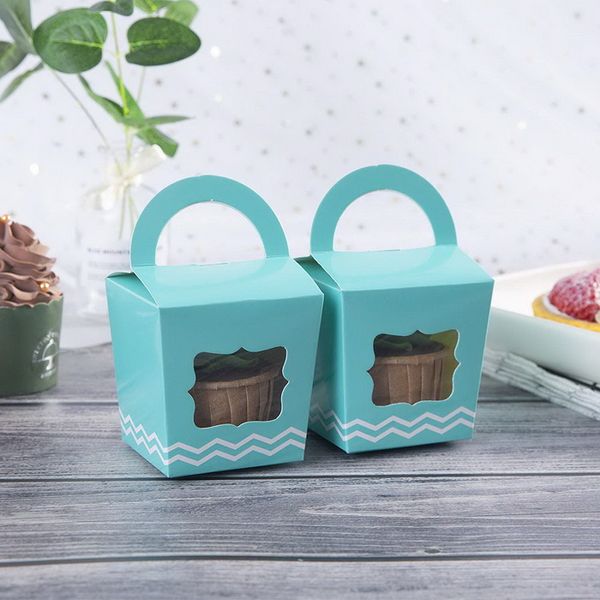 

single mini cupcake boxes individual containers with handle paper cupcake holders cake box 24pcs