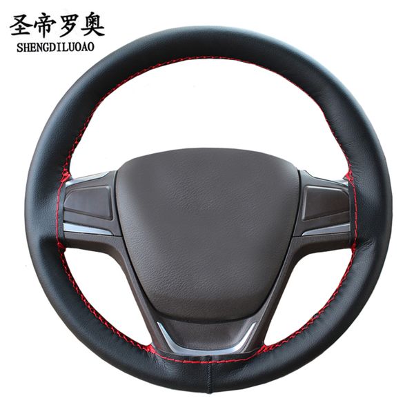 

soft and comfortable great quality microfiber leather 38cm car steering wheel cover with plain texture with needle and thread