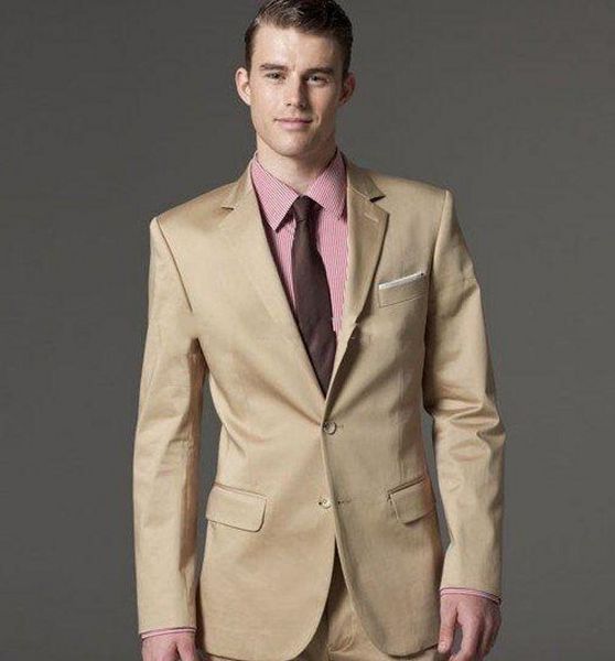 

brand new beige mens wedding tuxedos notch lapel groom groomsmen tuxedos man blazers jacket excellent 2 piece suits(jacket+pants+tie) 2064, Black;gray