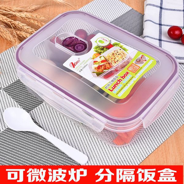 

контейнер пластиковая микроволновая печь ланч бокс прямоугольные студенты офисные работники отделенные простой с крышкой нагрев свежесть обе, Blue;pink