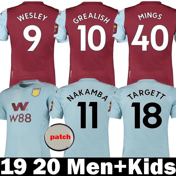 

2019 2020 aston wesley grealish villa soccer jerseys 19 20 kids mings douglas luiz targett nakamba konsa trezeguet engels el ghazi shirts, Black;yellow
