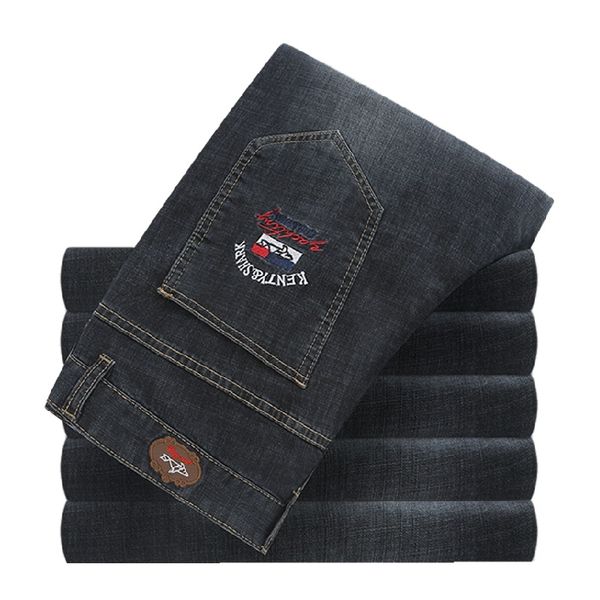 

2019 new arrival summer fashion big size 30-42 men jeans classic men's clothing casual thin men jeans, Blue