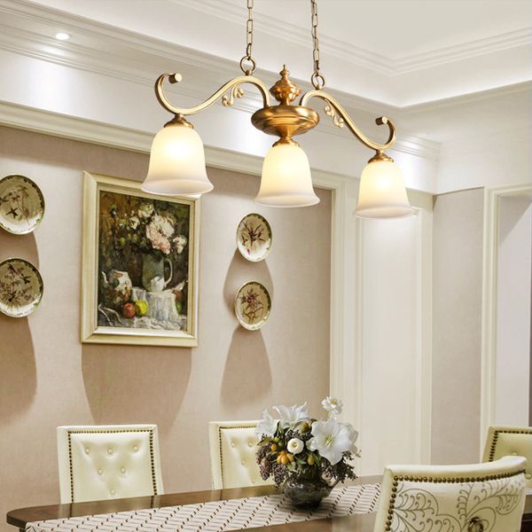 American Luxury High End Copper Chandelier Lighting Gorgeous Glass Lights Led Pendant Lamps For Dinning Room Kitchen Island Rope