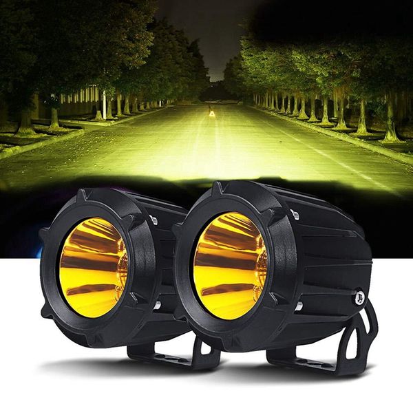 

amber 3000k led fog light 25w led pods work light flood spot combo beam offroad driving fog for motorcycle motorbike