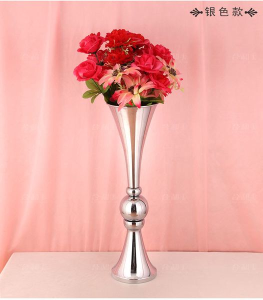 Gold Or Siver Table Centerpiece Metal Flower Vases Wedding