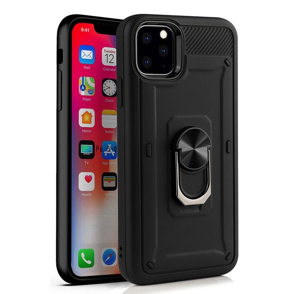 

for iphone 11 pro max xs xr x 8 plus tpu pc phone case metal stand armor back cover for samsung note 10