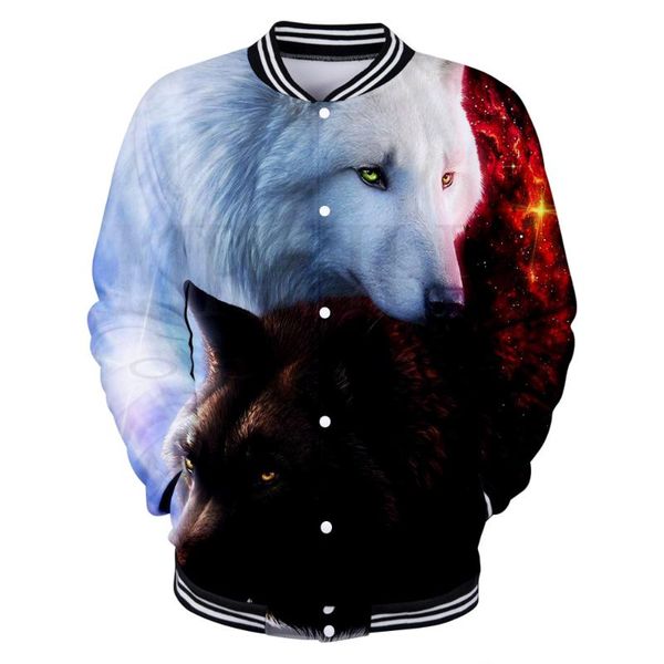 

men's jackets meteor&moon wolf print creative harajuku moon 3d baseball uniform men/women clothes, Black;brown