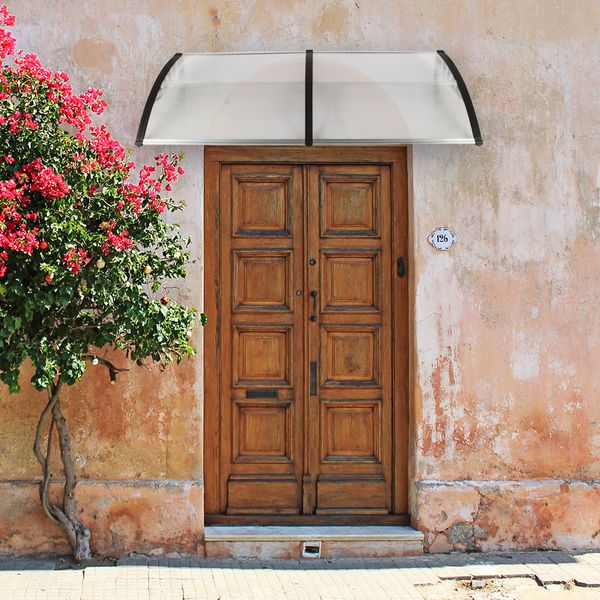 

200 x 100 rain cover eaves household application door outdoor polycarbonate front door window awning patio canopy ing