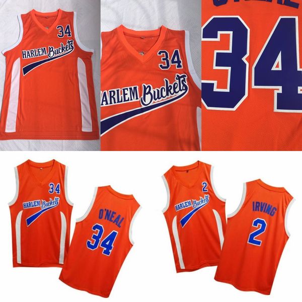 

men 2 IRVING 34 O'NEAL Uncle Drew Harlem Buckets Men's basketball Jersey Men Retro Stitched Fast Free Shipping