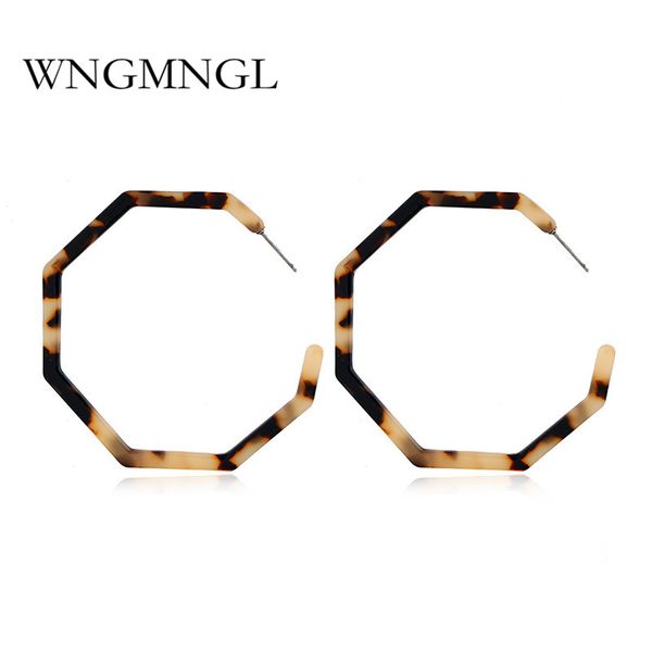 

exaggeration statement acrylic hoop earrings vintage leopard earring for women 2020 fashion female earrings party winter jewelry, Golden