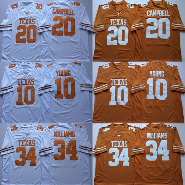 

Texas Longhorns 10 Vince Young 20 Earl Campbell 34 Ricky Williams Stitched College Football Jerseys Free Shipping