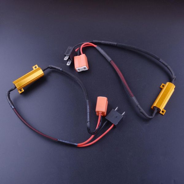 

beler 2pcs 12v 2 pin error 50w h7 headlight canbus load resistor decoder warning canceller