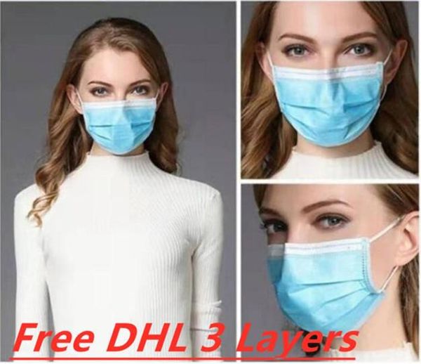 

dhl delivery,factory plenty stock new face masks disposable 3 layers dustproof mask facial protective cover masks set anti-dust mask fo