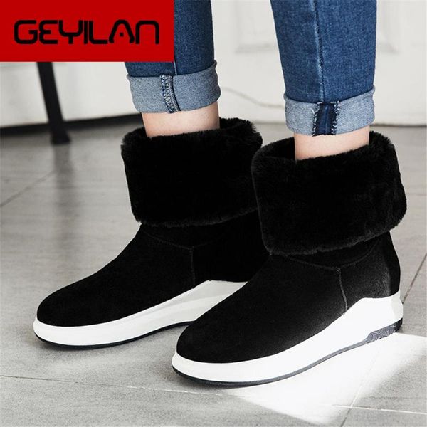 

2019 plus size 43 leisure fashion woman shoes snow boots slip on winter comfortable women boots female, Black