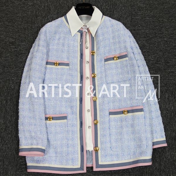

svoryxiu designer custom made autumn winter overcoat outwear women's fashion single breasted blend blue luxury coat, Black