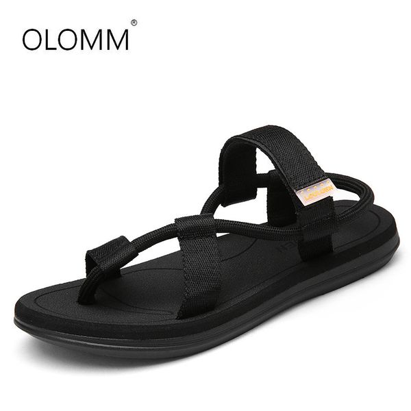 

2019 fashion summer men's slippers sandals outdoor personality tide beach flip-flops men's sandals men slides, Black