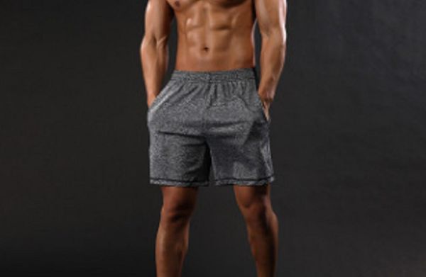 

2018 new brand mens quick-dry slim pockets summer sports gym shorts trousers, Black;blue