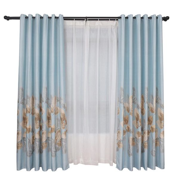 

1pc leaves pattern shading window curtain blinds finished drapes window blackout curtains for living room the bedroom blinds