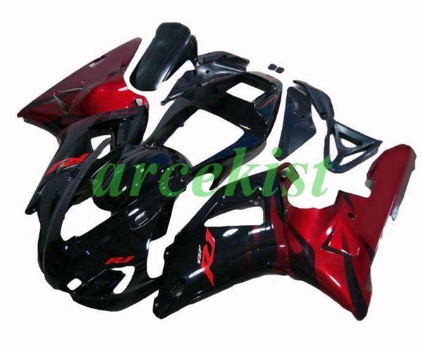 

4 gifts new abs motorcycle full fairings kits fit for yamaha yzf r1 1998 1999 98 99 body set black red bright