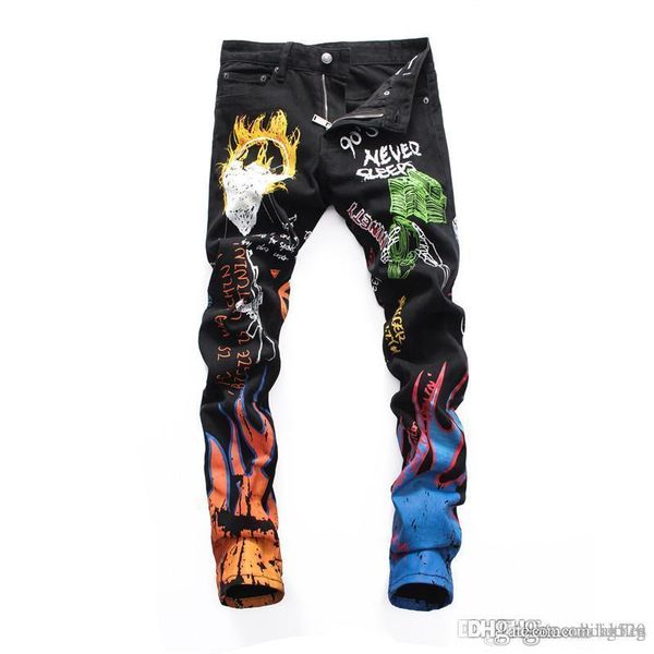 

2020 designer men denim jeans embroidery jeans pour hommes luxury skinny mens designer pants trend wash fashion holes trousers, Blue