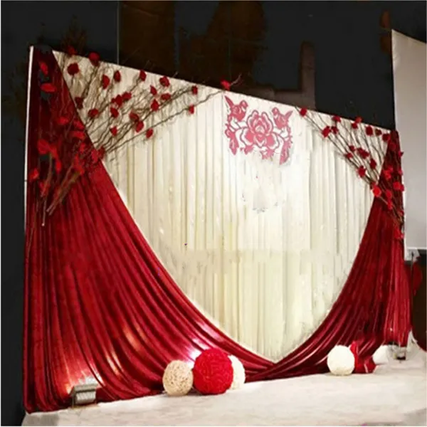 

the new ice silk cloth wedding background curtain got engaged stage performance fashion ceremony party background veil