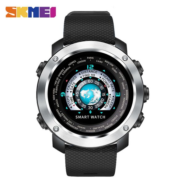 

skmei smart digital watch heartrate calories bluetooth watches waterproof fashion watches relogio masculino for ios android w30, Slivery;brown