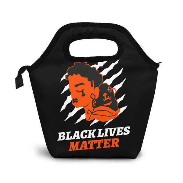 

black lives matter george floyd black lives yythk(1) lunch bag lunch/ice bags portable insulated picnic box for women men, Blue;pink